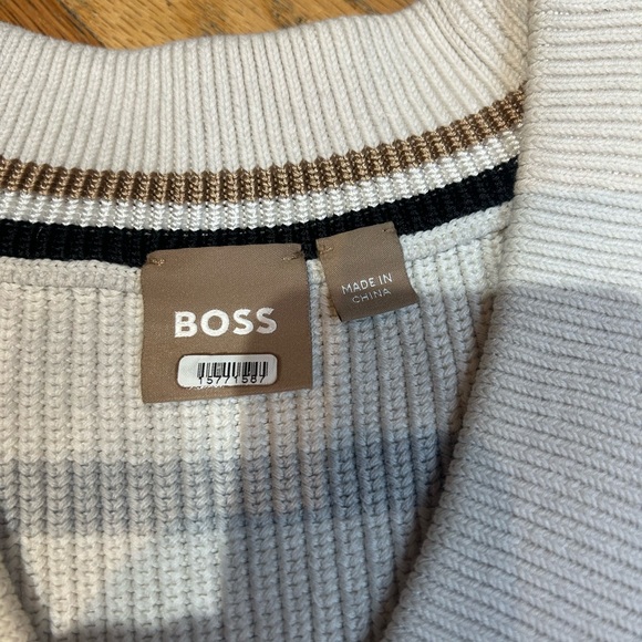 Hugo Boss Fabluna Sweater Vest Chunky Size M Cream Winter White Gray - Picture 6 of 10